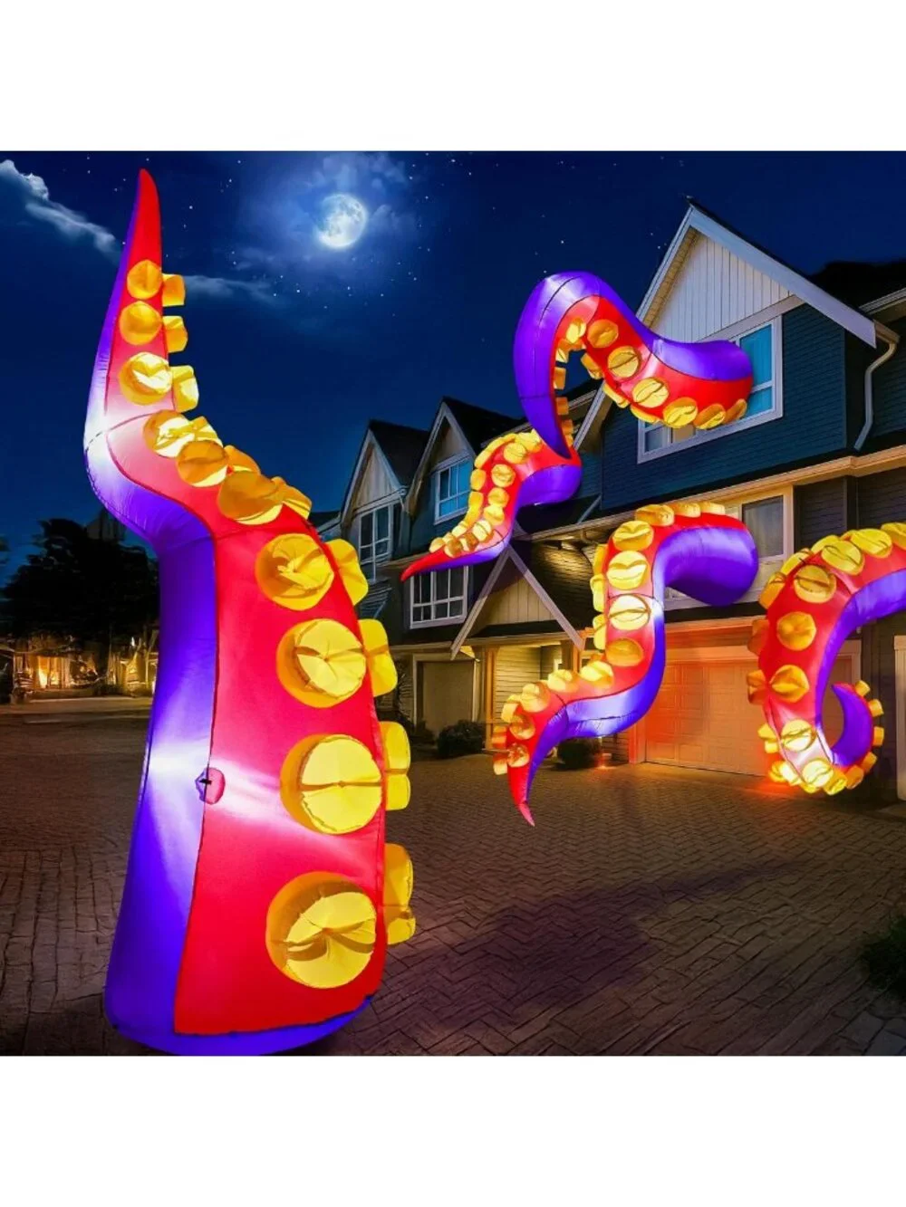 Inflatable Halloween Octopus Tentacles with LED Lights - Outdoor Yard Decoration